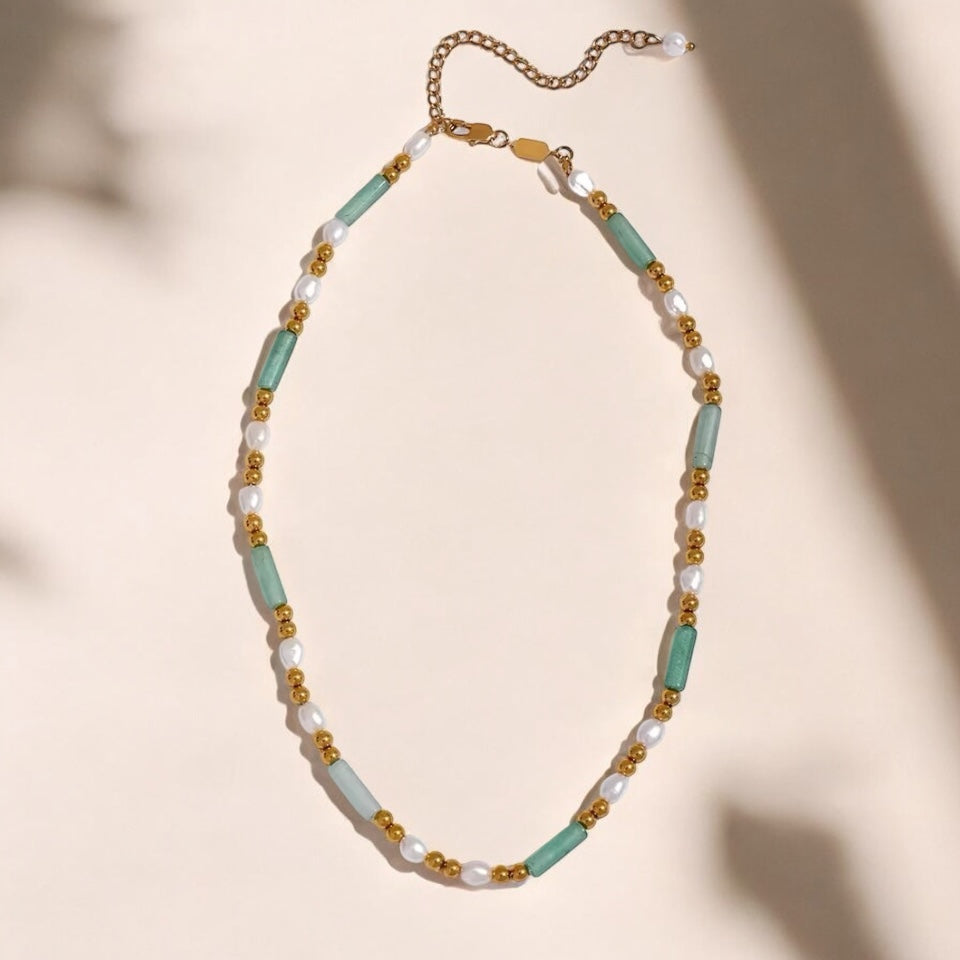 ZEE ZEE AVENTURINE BEAD NECKLACE