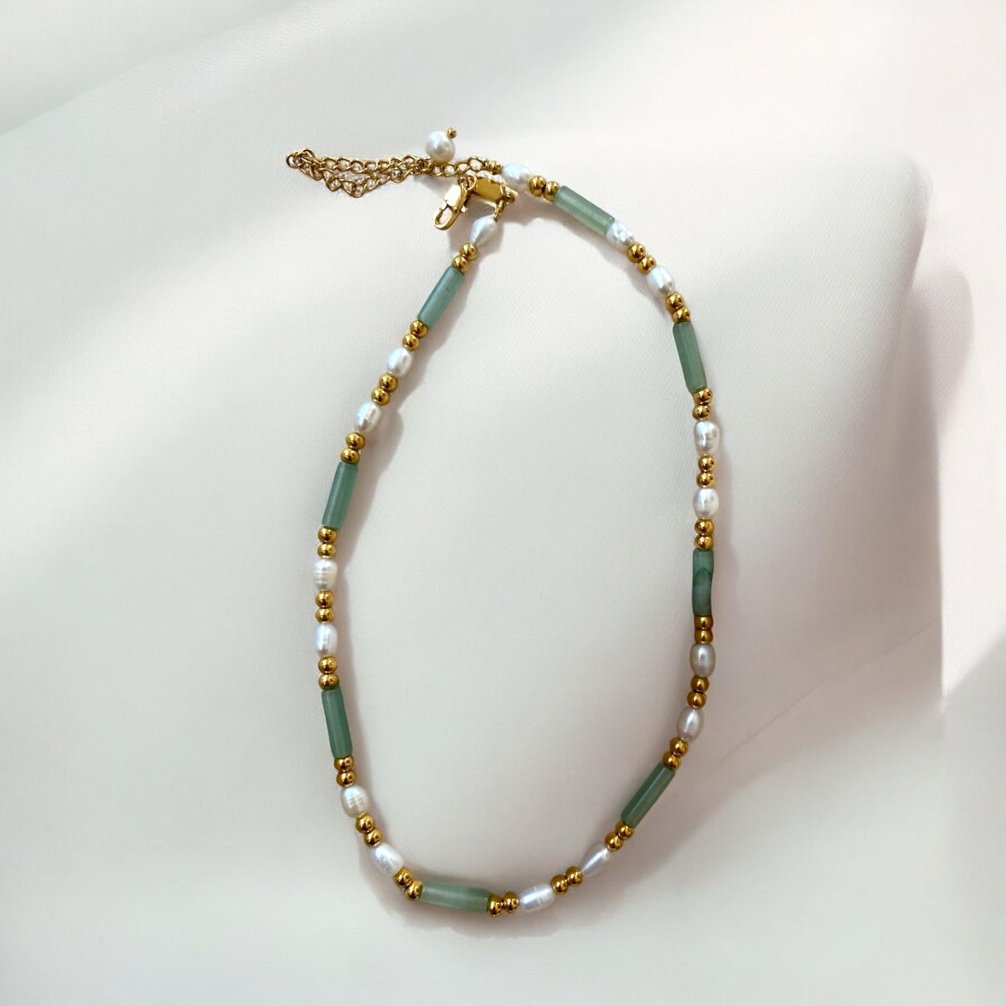 ZEE ZEE AVENTURINE BEAD NECKLACE