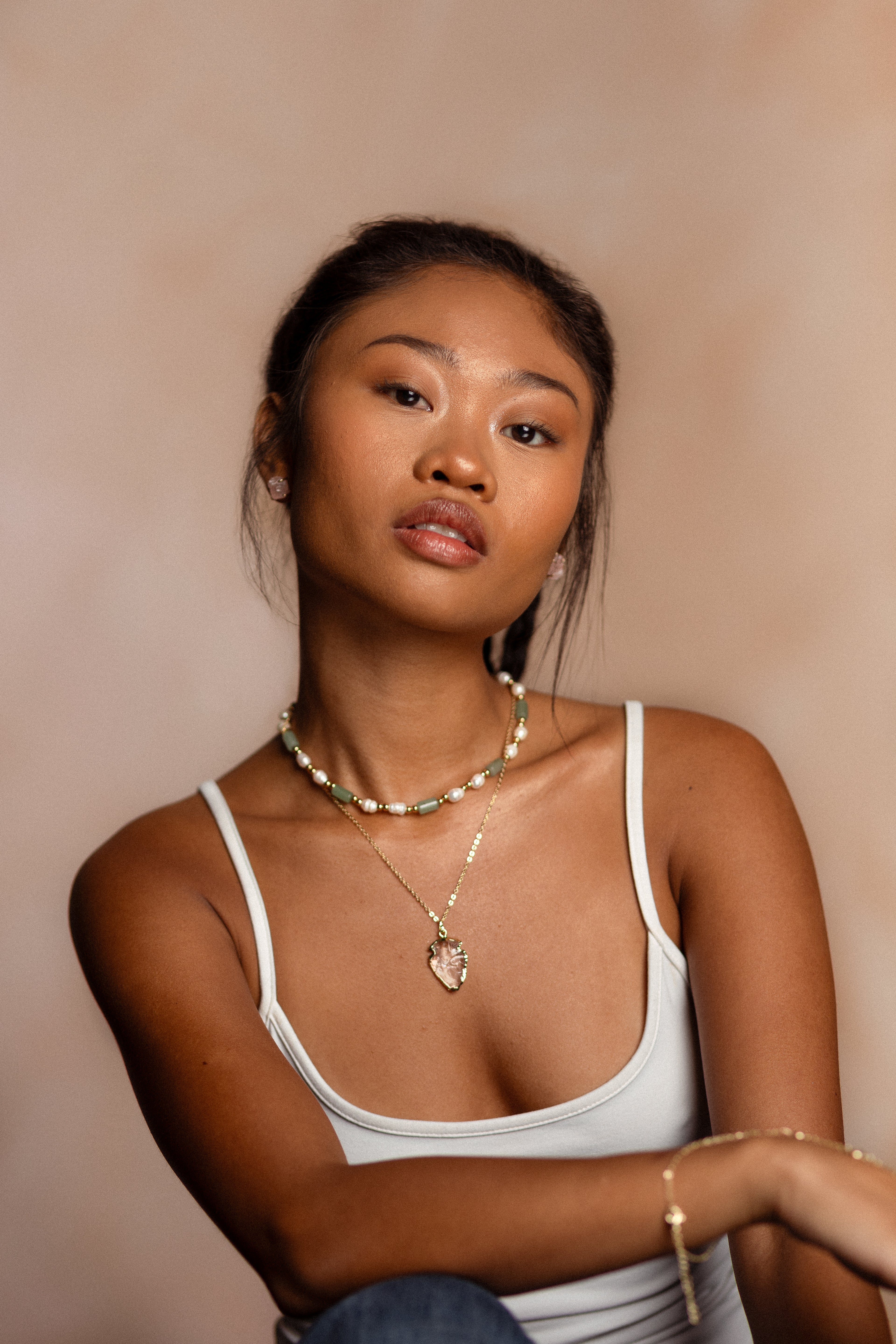 ZEE ZEE AVENTURINE BEAD NECKLACE