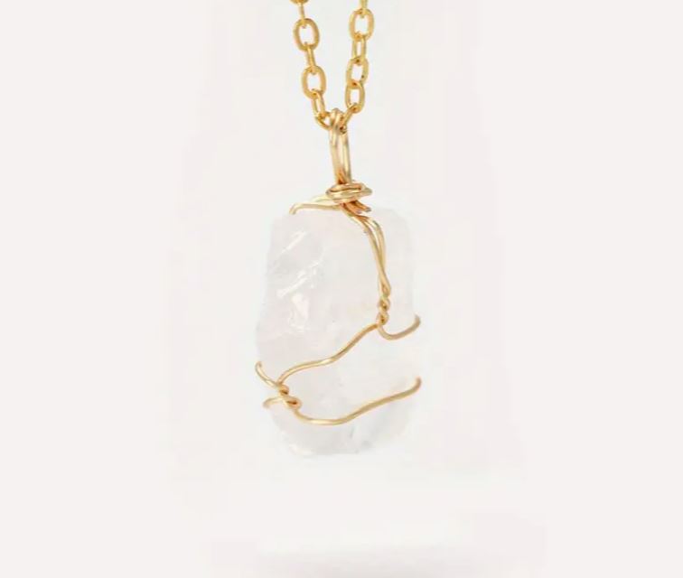 Handcrafted Boho-Chic Rough Stone Pendant Necklace