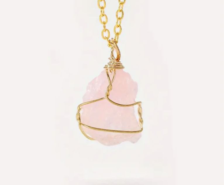 Handcrafted Boho-Chic Rough Stone Pendant Necklace