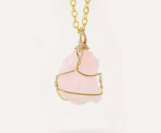 Handcrafted Boho-Chic Rough Stone Pendant Necklace