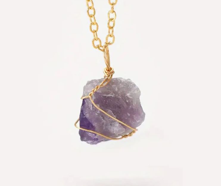 Handcrafted Boho-Chic Rough Stone Pendant Necklace