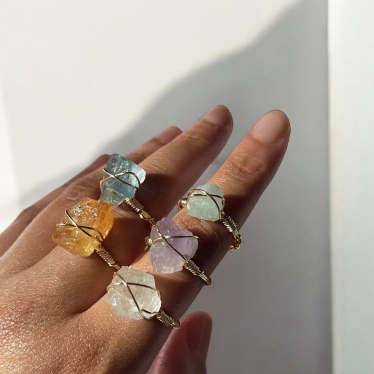 RAW CRYSTAL RINGS