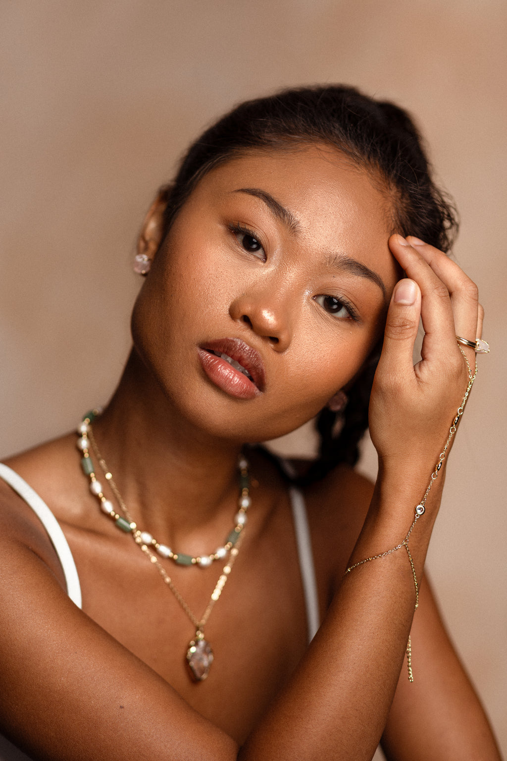 ZEE ZEE AVENTURINE BEAD NECKLACE