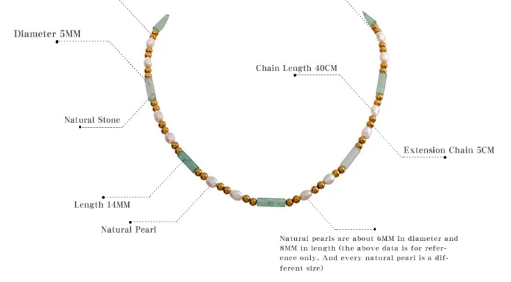 Zee Zee Green Aventurine Bead Necklace