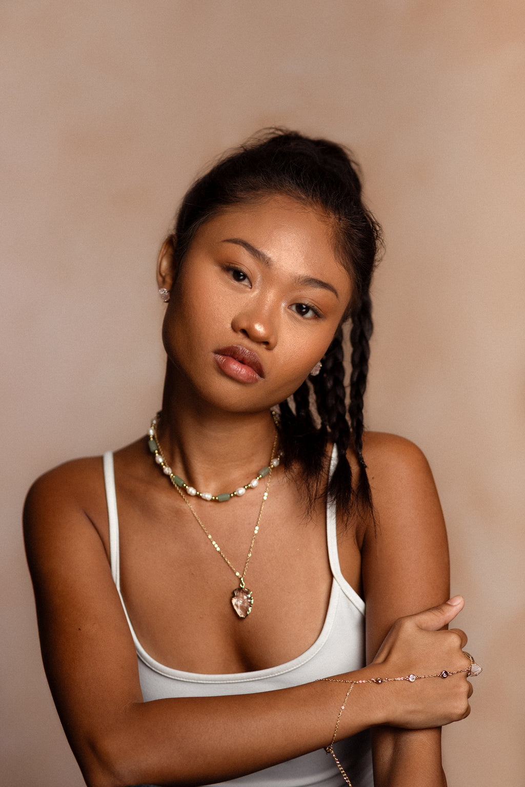 ZEE ZEE AVENTURINE BEAD NECKLACE